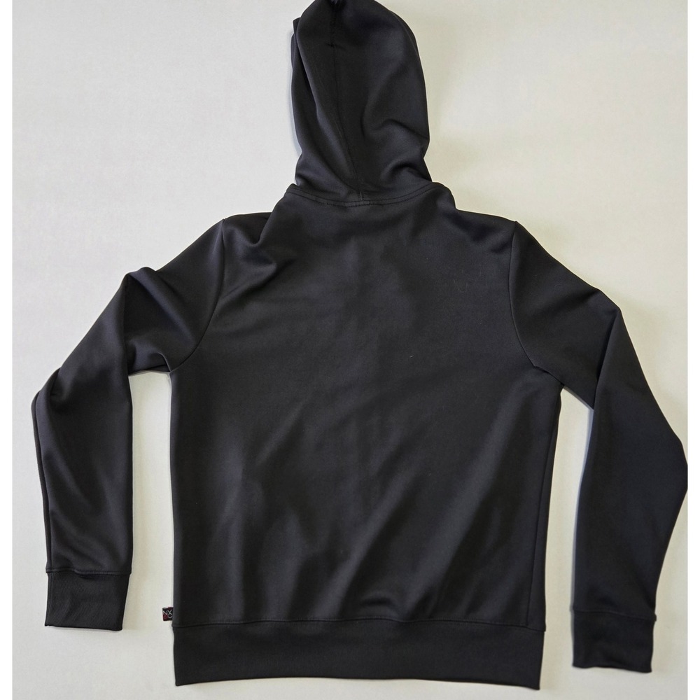 New York & Company Zip Up Hoodie Women Size M Black Pink Striped Activewear - Picture 5 of 8